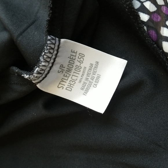 (S) Denver Hayes Geometric Design Ruffle Shoulder Tie Waist Sherr Overlay Top - Picture 5 of 7